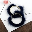 Boucles d'oreilles rondes en velours pour femmes 9