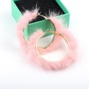 Boucles d'oreilles rondes en velours pour femmes 12