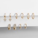 Boucles d'oreilles rondes pour femmes 5 paires G870 4