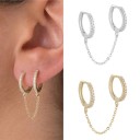 Boucles d'oreilles rondes pour femmes à deux trous 1