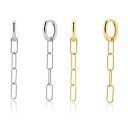 Boucles d'oreilles rondes pour femmes avec chaîne A3157 1