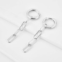 Boucles d'oreilles rondes pour femmes avec chaîne A3157 4