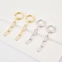 Boucles d'oreilles rondes pour femmes avec chaîne A3157 5