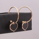 Boucles d'oreilles rondes pour femmes avec cœur G900 2