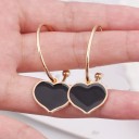 Boucles d'oreilles rondes pour femmes avec cœur G900 4