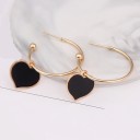 Boucles d'oreilles rondes pour femmes avec cœur G900 5