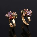 Boucles d'oreilles rondes pour femmes avec des cristaux 19