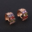 Boucles d'oreilles rondes pour femmes avec des cristaux 14
