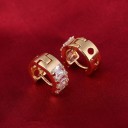 Boucles d'oreilles rondes pour femmes avec des cristaux 4