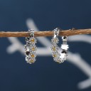 Boucles d'oreilles rondes pour femmes avec des fleurs G691 4