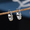 Boucles d'oreilles rondes pour femmes avec des fleurs G691 6