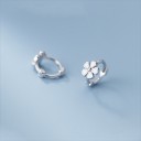Boucles d'oreilles rondes pour femmes avec des fleurs G824 6