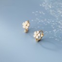 Boucles d'oreilles rondes pour femmes avec des fleurs G824 5