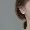 Boucles d'oreilles rondes pour femmes avec des fleurs G824 1