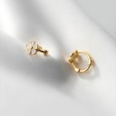 Boucles d'oreilles rondes pour femmes avec des fleurs G824 4
