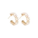 Boucles d'oreilles rondes pour femmes avec des fleurs 1