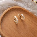 Boucles d'oreilles rondes pour femmes avec des fleurs 6