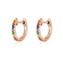 Boucles d'oreilles rondes pour femmes avec des pierres colorées 4