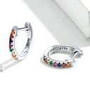 Boucles d'oreilles rondes pour femmes avec des pierres colorées 1