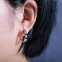Boucles d'oreilles rondes pour femmes avec des pierres 1