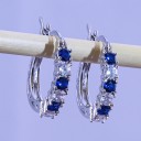 Boucles d'oreilles rondes pour femmes avec des pierres 2