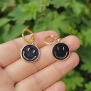 Boucles d'oreilles rondes pour femmes avec des smileys 4