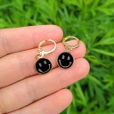 Boucles d'oreilles rondes pour femmes avec des smileys 5