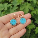 Boucles d'oreilles rondes pour femmes avec des smileys 6