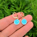 Boucles d'oreilles rondes pour femmes avec des smileys 7