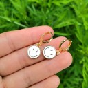 Boucles d'oreilles rondes pour femmes avec des smileys 9