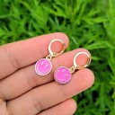 Boucles d'oreilles rondes pour femmes avec des smileys 12