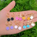 Boucles d'oreilles rondes pour femmes avec des smileys 3