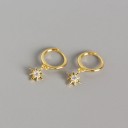 Boucles d'oreilles rondes pour femmes avec étoile 1