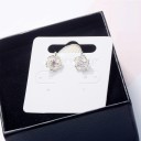 Boucles d'oreilles rondes pour femmes avec fleur 3
