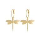 Boucles d'oreilles rondes pour femmes avec libellule 1
