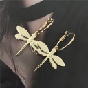 Boucles d'oreilles rondes pour femmes avec libellule 4