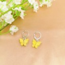 Boucles d'oreilles rondes pour femmes avec papillon C1093 10