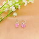 Boucles d'oreilles rondes pour femmes avec papillon C1093 13