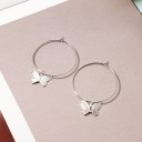 Boucles d'oreilles rondes pour femmes avec papillon C1093 1