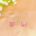 Boucles d'oreilles rondes pour femmes avec papillon C1093 20