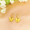 Boucles d'oreilles rondes pour femmes avec papillon C1093 24