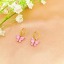 Boucles d'oreilles rondes pour femmes avec papillon C1093 27