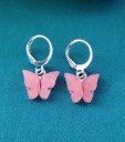 Boucles d'oreilles rondes pour femmes avec papillon C1093 31