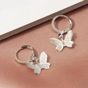 Boucles d'oreilles rondes pour femmes avec papillon C1093 3