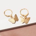 Boucles d'oreilles rondes pour femmes avec papillon C1093 4