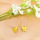 Boucles d'oreilles rondes pour femmes avec papillon C1093 6