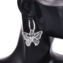 Boucles d'oreilles rondes pour femmes avec papillon G961 2