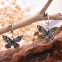 Boucles d'oreilles rondes pour femmes avec papillon G961 3