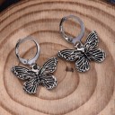 Boucles d'oreilles rondes pour femmes avec papillon G961 5