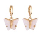 Boucles d'oreilles rondes pour femmes avec papillon J147 3